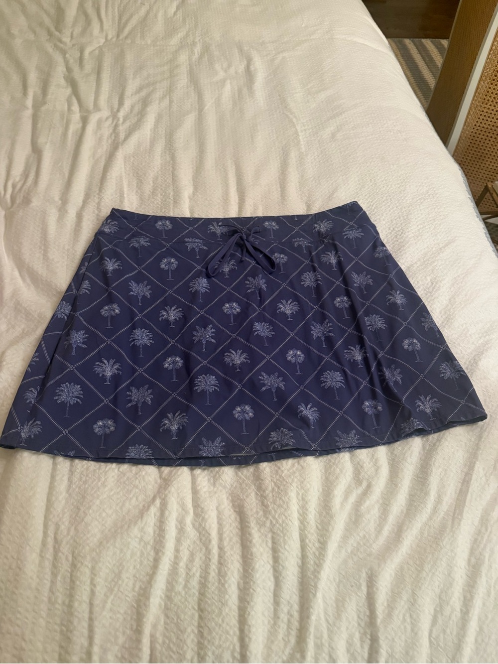 Tommy Bahama Navy Palm-Print Skater Skirt